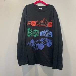 Hanna andersson Black Long Sleeve Shirt with Colorful Car Graphics